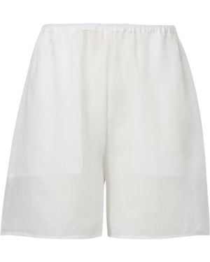 TOTEME Ramie Summer Shorts - White