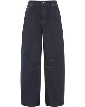 ALIGNE Mid Rise Rigid Barrel Jeans - Blue