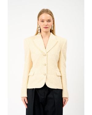 Magda Butrym Bouclé Blazer - Natural