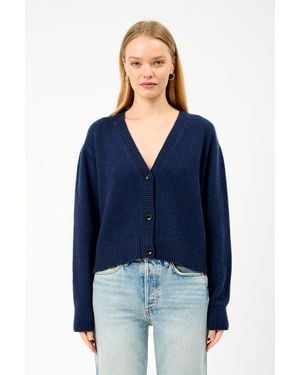 The Elder Statesman Boxy Cardigan - Blue