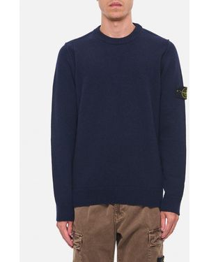 Stone Island Maglione Girocollo In Lana - Blu