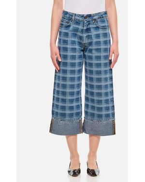 Molly Goddard Leo Pantaloni Denim Capri - Blu