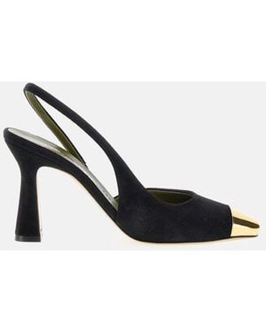 MARIA LUCA Eleonora Slingback Con Dettaglio Punta Oro - Bianco