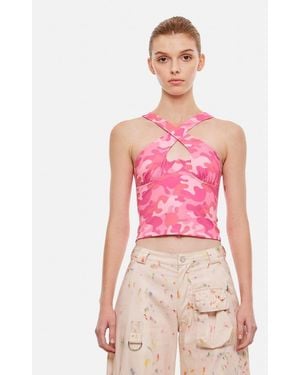 Collina Strada Top Halter "Cross My Heart" - Rosa