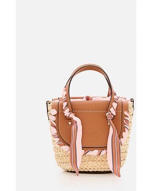 CUBA LAB Borsa Habanera In Paglia E Seta - Rosa