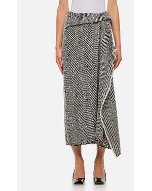 Erdem Gonna Midi Drappeggiata - Grigio