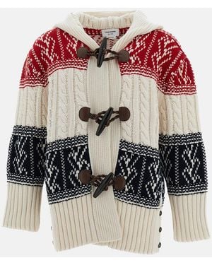 Thom Browne Giacca Duffle Con Capuccio - Bianco