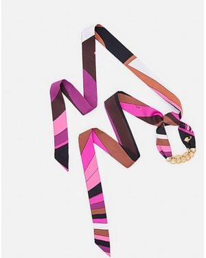PUCCI Braccialetto In Seta Con Catena - Rosa