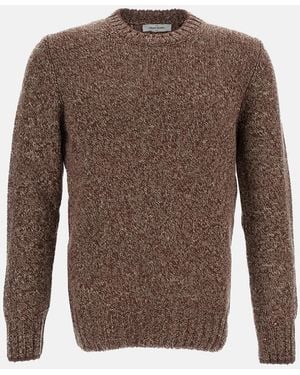 Gran Sasso Maglia Girocollo Herringbone - Marrone