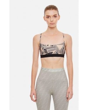Fendi Bralette Memphis Con Print Futurista - Grigio
