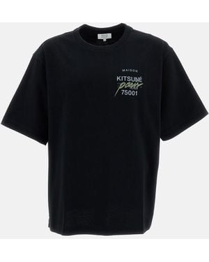 Maison Kitsuné Maglietta Oversize Con Stampa Mmii Profile Fox - Nero