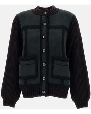 Barrie Cardigan Color Block - Nero