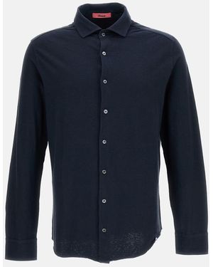 Drumohr Camicia Con Collo Alla Francese - Blu