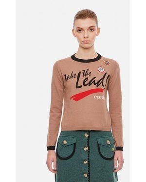 Cormio T-shirt A Maniche Lunghe Con Motto Ad Intarsio - Rosso