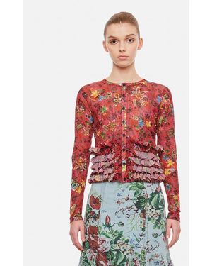 Molly Goddard Cardigan Mesh Candice - Rosso