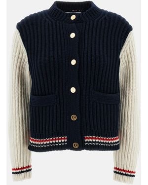 Thom Browne Cardigan A Coste - Blu