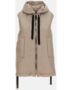 Max Mara Gilet Imbottito Con Cappuccio - Neutro