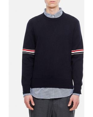 Thom Browne CREWNECK PULLOVER - Blu