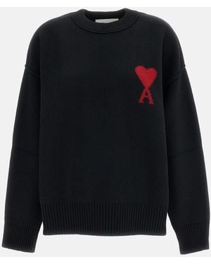 Ami Paris Maglia Girocollo Ami De Coeur - Nero