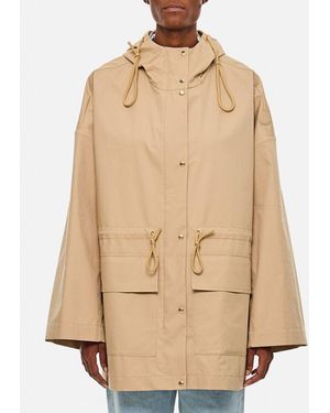 Moncler Parka Con Cappuccio Gaillon In Cotone - Neutro