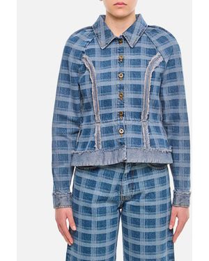 Molly Goddard Alfie Giacca In Denim - Blu