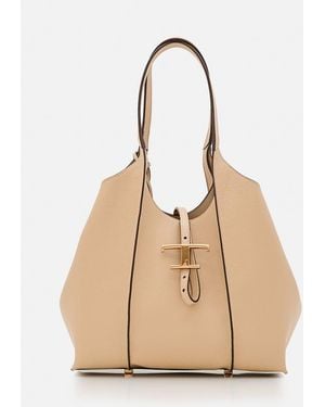 Tod's Borsa Shopping T Timeless In Pelle Piccola - Neutro