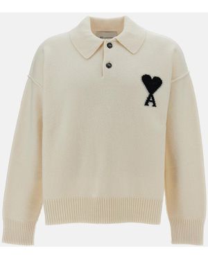 Ami Paris Maglia Polo Ami De Coeur - Bianco