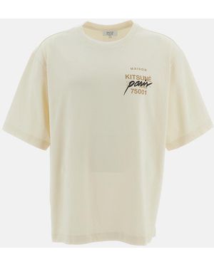 Maison Kitsuné Maglietta Oversize Con Stampa Mmii Profile Fox - Bianco