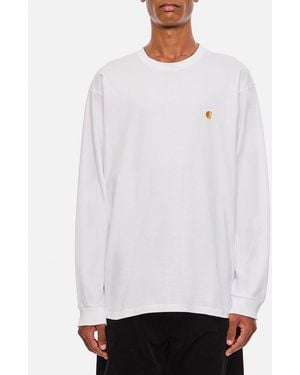 Carhartt Maglia A Maniche Lunghe Chase Con Logo - Bianco