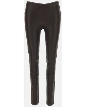 Arma Panta Leggins Pelle Stretch - Nero