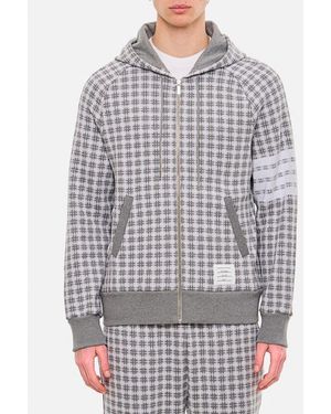 Thom Browne Felpa In Cotone Con Zip 4 Righe - Grigio