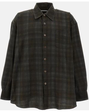 Our Legacy Camicia Borrowed Con Stampa Check - Nero
