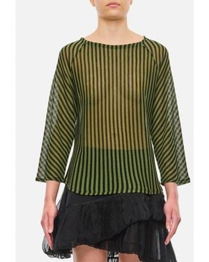 VITELLI Maglia Raglan In Lino Cotone E Lana - Verde
