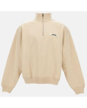 Jacquemus Felpa Gros Grain Con Zip - Neutro
