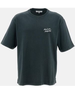 Maison Kitsuné T-Shirt Oversize Handwriting Faded - Nero
