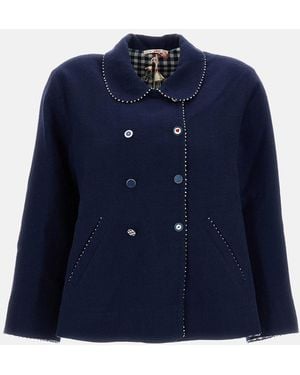 Péro Giacca Doppiopetto Reversibile - Blu