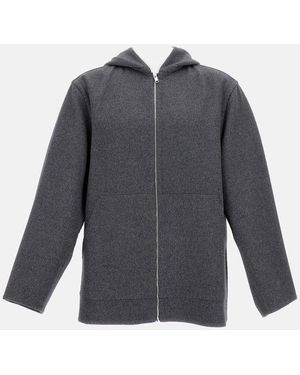 Bottega Veneta Giaccone In Lana Double Face - Grigio