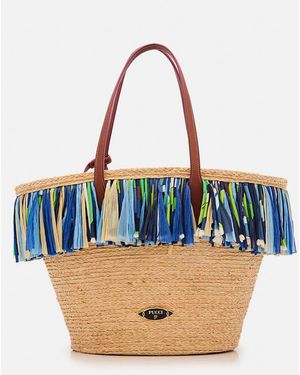Emilio Pucci Borsa Tote Con Frange - Blu