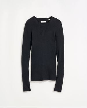 Billy Reid Long Sleeve Rib Crew - Blue