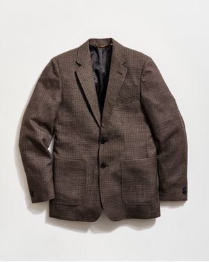 Billy Reid Virgin Wool Melange Houndstooth Walton Jacket - Brown