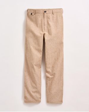 Billy Reid Chambray Flat Front Pant - Natural