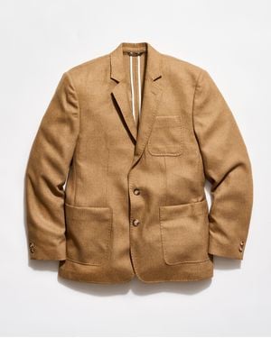 Billy Reid Hopsack Silk Wool Archie Jacket - Natural