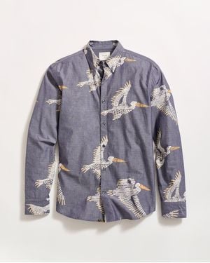 Billy Reid Pelican Swarm Wilson Shirt - Blue