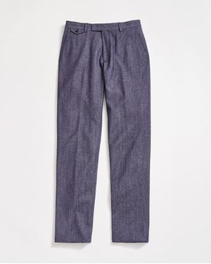 Billy Reid Twill Flat Front Trouser - Blue