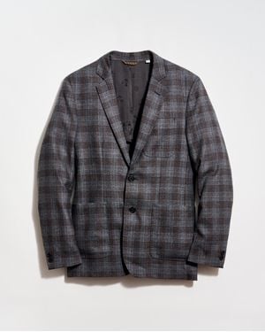 Billy Reid Virgin Wool Shadow Plaid Archie Jacket - Gray