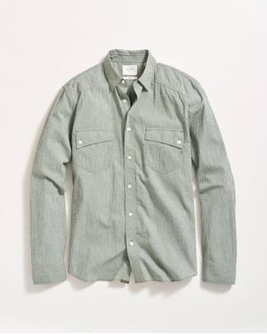 Billy Reid Micro-Check Seersucker Shirt - Gray