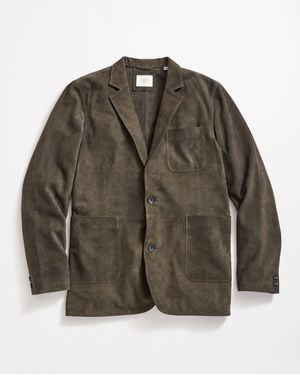 Billy Reid Rivermont Suede Jacket - Green