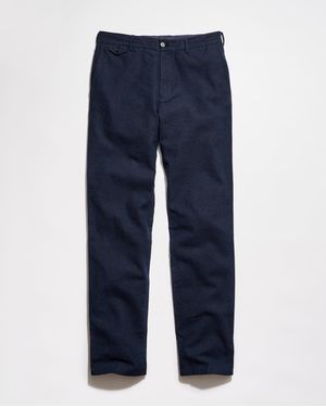 Billy Reid Chambray Flat Front Pant - Blue