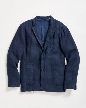 Billy Reid Garment Dyed Linen Archie Jacket - Blue