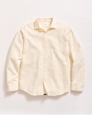 Billy Reid Grid Dobby River Shirt - Natural